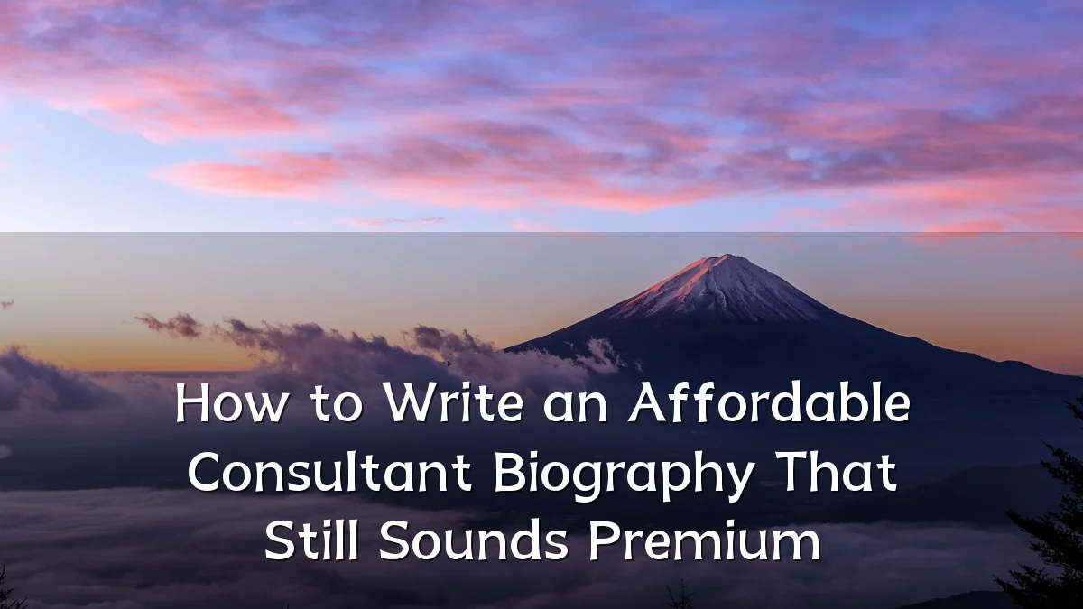 How to Write an Affordable Consultant Biography That Still Sounds Premium